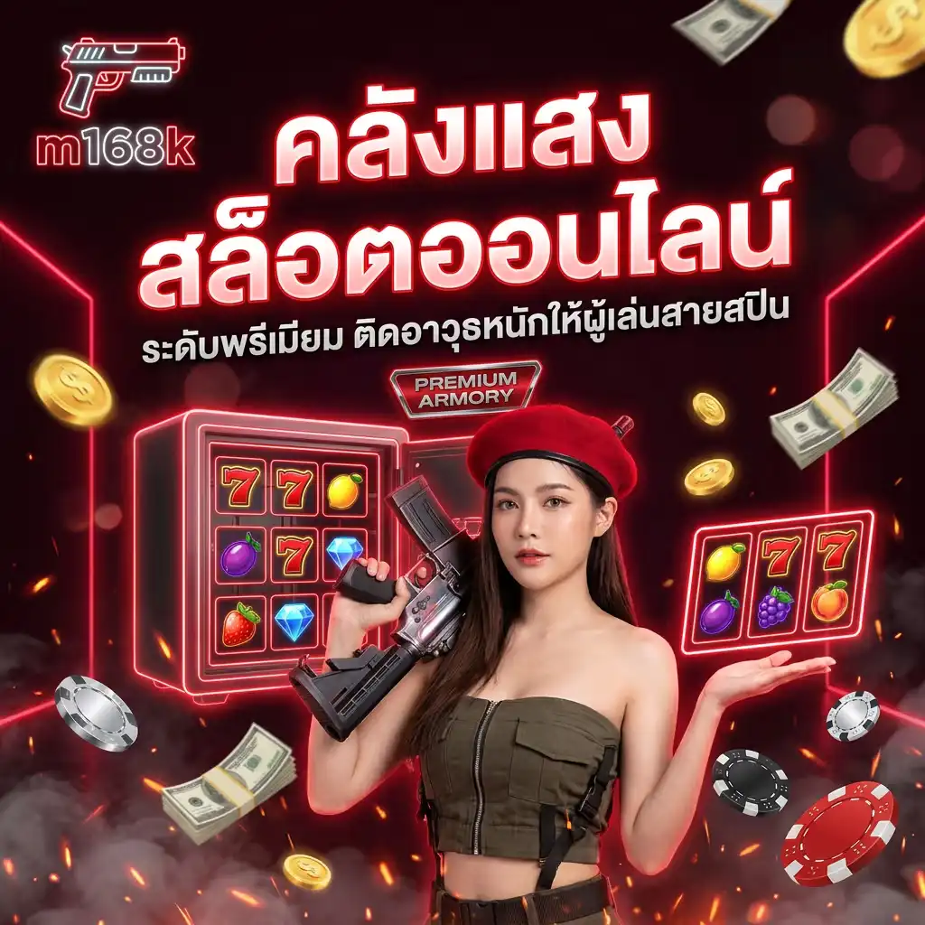 คลังแสง สล็อตออนไลน์ ระดับพรีเมียมที่ m168k ติดอาวุธหนักให้ผู้เล่นสายสปิน
